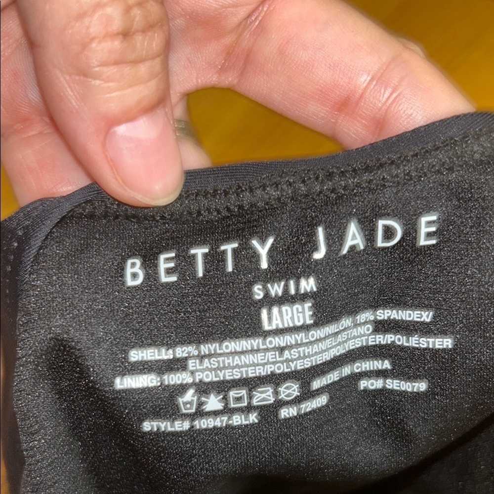 Betty Jade Modern Black Cutout One Piece Swimsuit - Picture 8 of 8